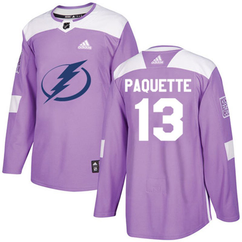 Adidas Tampa Bay Lightning 13 Cedric Paquette Purple Authentic Fights Cancer Youth Stitched NHL Jersey